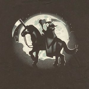 Tee Turtle Grim Reaper and his Horse Women’s XL Shirt